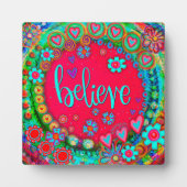 Plaque Photo Fun Rouge Joli Whimsical Croire Inspirivity Easel (Devant)
