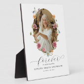 Plaque Photo Funérailles fleurs sauvages Pour Toujours Dans Nos (Côté)