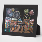 Plaque Photo Funfair at Night Painting by Alfred Fox (Côté)