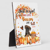 Plaque Photo Funny Boxer Chien Pilgrim Casquette Automne Heureu (Côté)