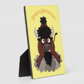 Plaque Photo Funny buffalo bison cartoon illustration (Côté)