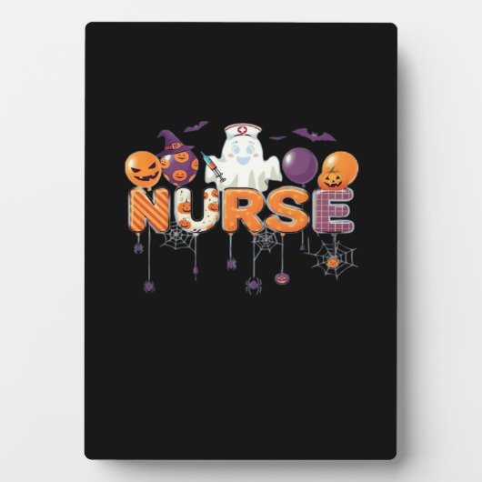 Plaque Photo funny cartoon ghost nurse - Hot Nurse Halloween Ou (Devant)