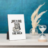Plaque Photo Funny Cat Dad Came Back With The Milk Vintage Shir (Côté)