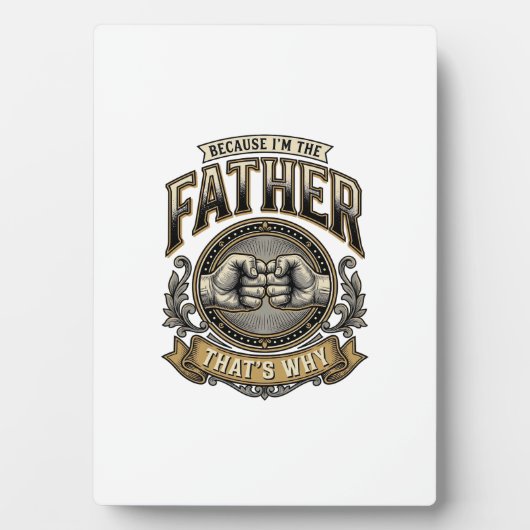 Plaque Photo Funny Father Fist Bump Vintage Engraving Shirt Des (Devant)