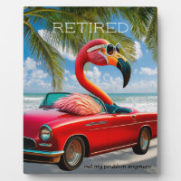 Funny Flamant rose à la retraite en convertible su