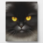 Plaque Photo Funny Fluffeux noir Perse noir chaton visage (Devant)