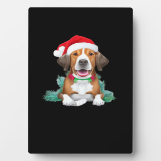 Plaque Photo Funny santa dog Oversized T-Shirt