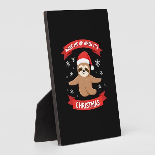Plaque Photo Funny Sloth wake me up when its Christmas Xmas Cut (Côté)