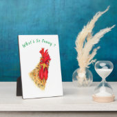 Plaque Photo Funny Surprised Curious Rooster (Côté)