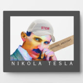 Plaque Photo Funny Tesla Portrait Tabletop Art (Devant)