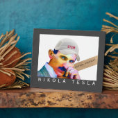Plaque Photo Funny Tesla Portrait Tabletop Art (Côté)
