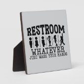 Plaque Photo Funny Wash Your Hands Gender Neutral Restroom (Recto)