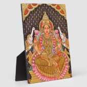 PLAQUE PHOTO GAJA LAKSHMI INTRIQUE TANJORE PEINTURE {SOUTH IND (Côté)