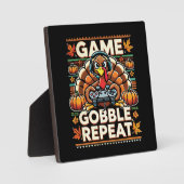 Plaque Photo Game Gobble Repeat - Thanksgiving Turquie Gamer (Recto)
