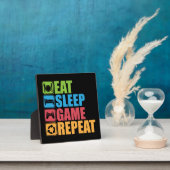 Plaque Photo Gaming - Eat, Sleep, Game, Repeat - Gamer, Funny (Insitu)