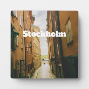Plaque Photo Gamla Stan, Stockholm Souvenir, Rétro Européen