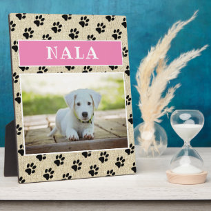 Plaque Photo Garde de photo de chien rustique Empreintes de pat