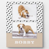 Plaque Photo Garde de photo de collage de 2 empreintes de patte (Devant)