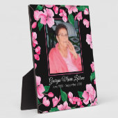 Plaque Photo Garde-mémoire personnalisée de fleurs roses (Côté)