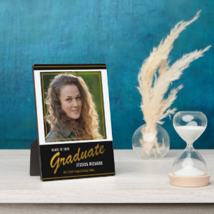 Plaque Photo Garde photo Black Gold Custom Graduation