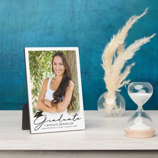 Plaque Photo Garde photo pour diplômés de script moderne (Côté)