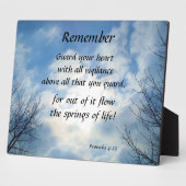 PLAQUE PHOTO GARDE TON COEUR (Côté)