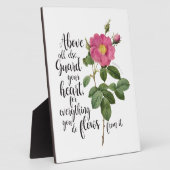 Plaque Photo Garde ton coeur - Rose Vintage, Proverbes 4:23 (Côté)