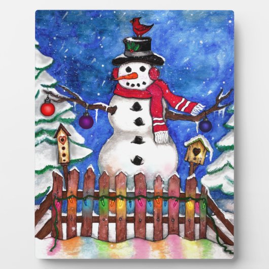 Plaque Photo Garden Snowman (Devant)