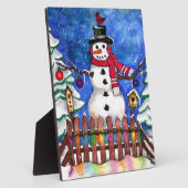Plaque Photo Garden Snowman (Côté)