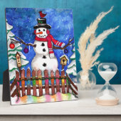 Plaque Photo Garden Snowman (Côté)