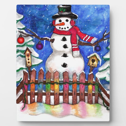 Plaque Photo Garden Snowman (Devant)