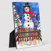 Plaque Photo Garden Snowman (Côté)