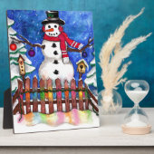 Plaque Photo Garden Snowman (Côté)