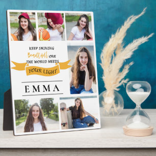 Plaque Photo Gardez brillant 2025 Graduation Multi Photo Cadeau