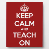 Plaque Photo Gardez le calme et apprenez en rouge (Devant)