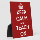 Plaque Photo Gardez le calme et apprenez en rouge (Côté)