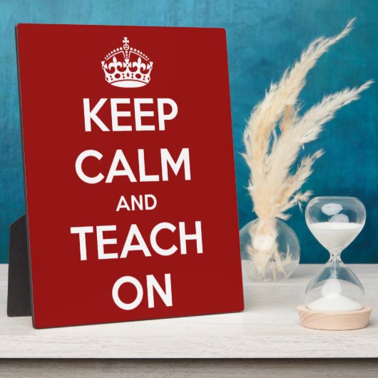 Plaque Photo Gardez le calme et apprenez en rouge (Côté)