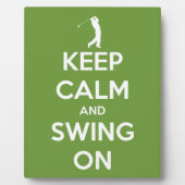 Plaque Photo Gardez le calme et cousez sur le vert (Devant)