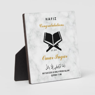 Plaque Photo Gardien moderne Elegant Black and Gold Graduation