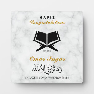 Plaque Photo Gardien moderne Elegant Black and Gold Graduation