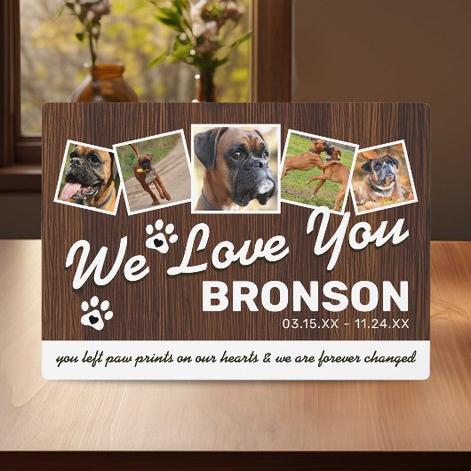 Plaque Photo Gardien Rustique Pet Memorial