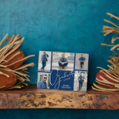 Plaque Photo Gardiens de graduation bleu multiphoto (Côté)