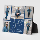 Plaque Photo Gardiens de graduation bleu multiphoto (Côté)