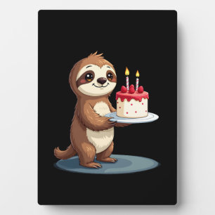 Plaque Photo Gâteau d'anniversaire drôle avec costume de paress