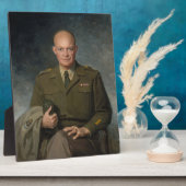Plaque Photo Général Dwight Eisenhower Portrait peint 5 étoiles (Côté)