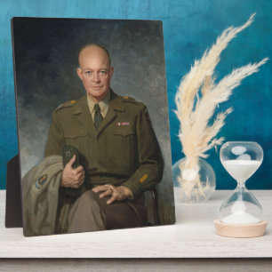 Plaque Photo Général Dwight Eisenhower Portrait peint 5 étoiles