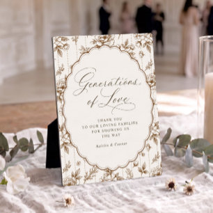 Plaque Photo Générations Florales Vintage d'Amour Mariage Marro