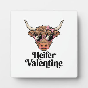 Plaque Photo Génisse Valentine Highland Cow Design Vintage_1