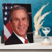 Plaque Photo George Bush 43ème photo du président américain (Côté)