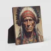 Plaque Photo Geronimo Portrait du chef guerrier indien (Recto)